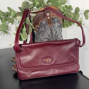 Vintage Bonelli Florence Burgundy Leather Shoulder Bag Made in Italy 90s